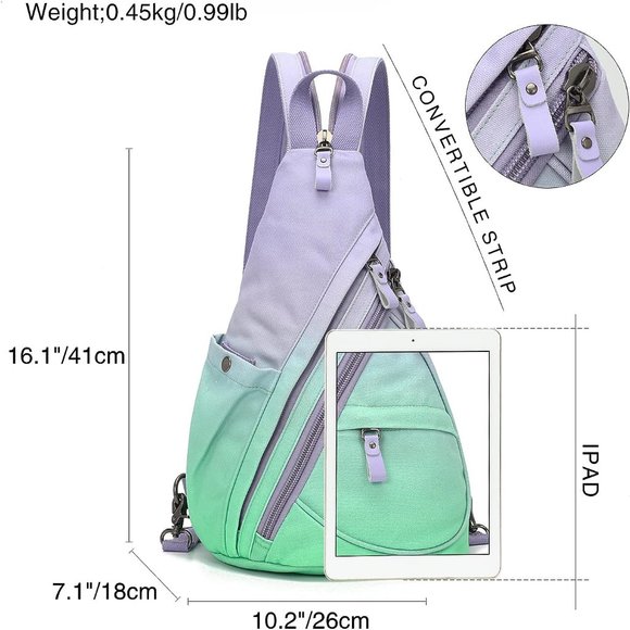 Women Small Casual Canvas Sling Crossbody Shoulder Backpack main image 6